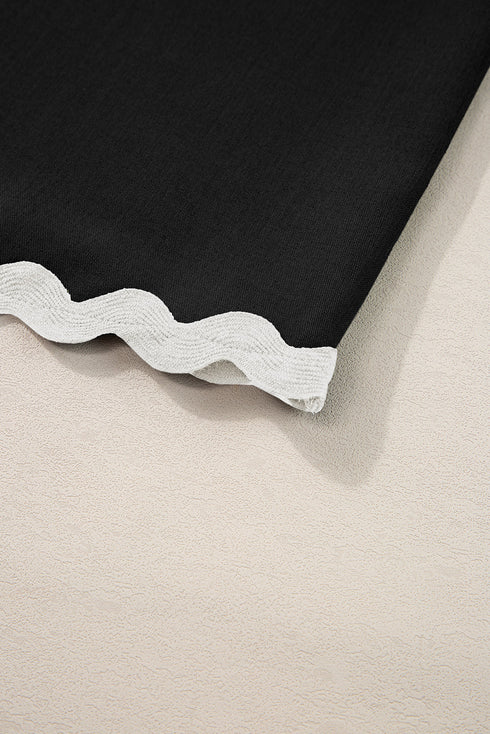 Ricrac Trim Tank Top Elastic Waist Shorts Set