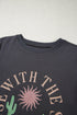 Rise With The Sun Slogan Print Western Graphic Tee