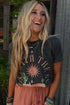 Rise With The Sun Slogan Print Western Graphic Tee