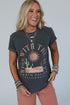 Rise With The Sun Slogan Print Western Graphic Tee