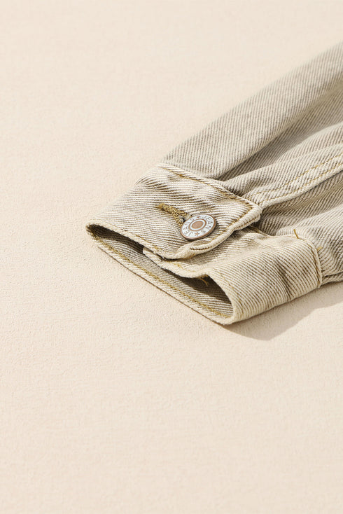 Rivet Studded Pocketed Denim Jacket