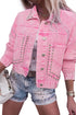 Rivet Studded Pocketed Denim Jacket