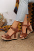 Rivet Studded T Strap Platform Faux Leather Wedge Sandals
