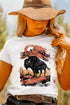 Roaming Buffalo Western Desert Scene Graphic Print T Shirt