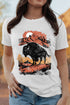 Roaming Buffalo Western Desert Scene Graphic Print T Shirt