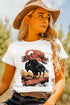 Roaming Buffalo Western Desert Scene Graphic Print T Shirt