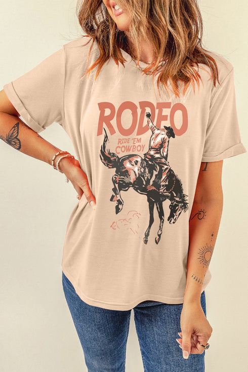Rodeo Cowboy Graphic Short Sleeve Crewneck Jersey Tee