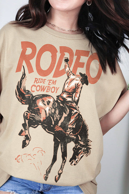 Rodeo Cowboy Graphic Short Sleeve Crewneck Jersey Tee
