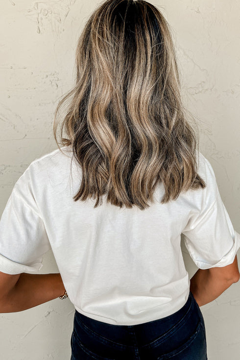 Rodeo Cowboy Patch Graphic Relaxed Fit Casual Tee