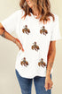 Rodeo Cowboy Patch Graphic Relaxed Fit Casual Tee