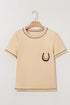 RODEO Horseshoe Embroidered Patch Pocket T Shirt