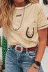 RODEO Horseshoe Embroidered Patch Pocket T Shirt