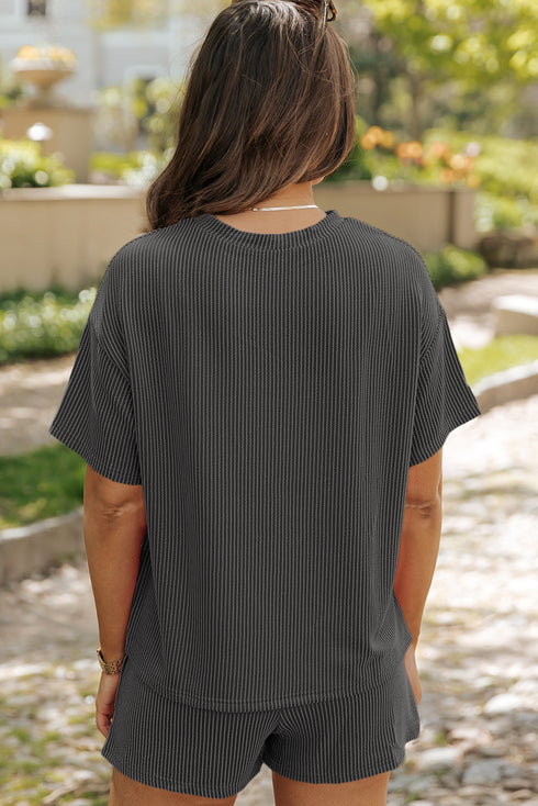 Rodeo Patch Graphic Ribbed Crop and Shorts Corded Set