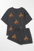 Rodeo Patch Graphic Ribbed Crop and Shorts Corded Set