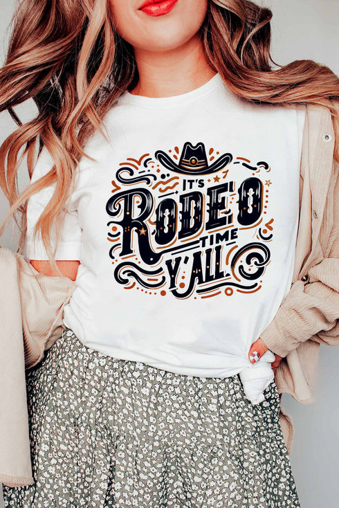 Rodeo Time Western Graphic Print Short Sleeve T-Shirt