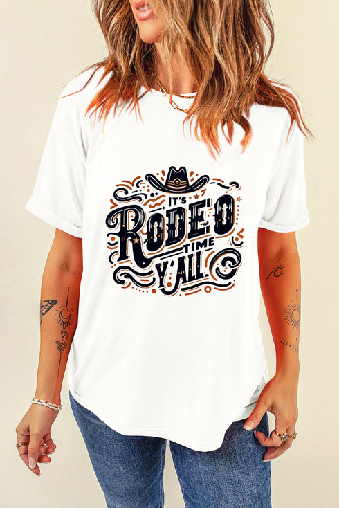 Rodeo Time Western Graphic Print Short Sleeve T-Shirt