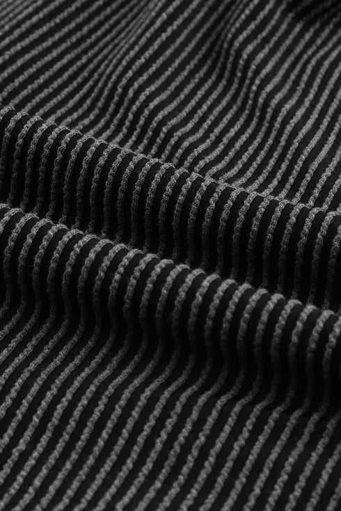 Roll Tab Sleeve Ribbed Cording Shacket