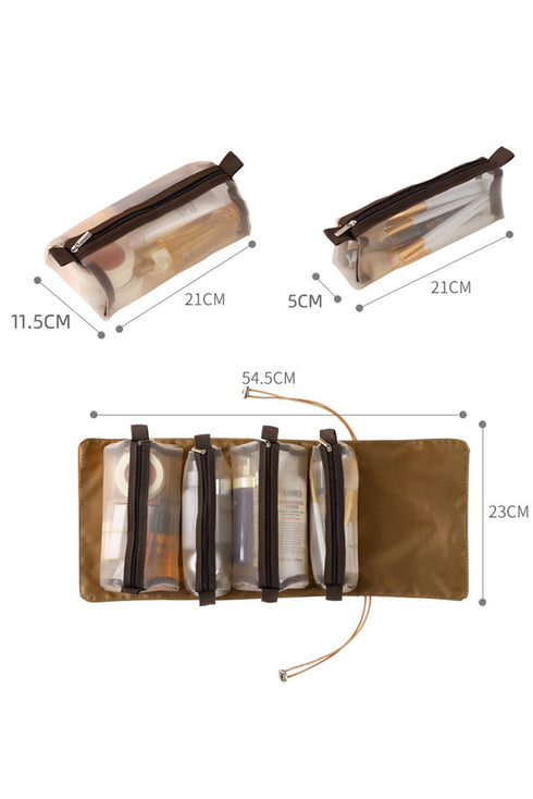Roll Up Detachable Mesh Pouch Cosmetic Organizer Bag