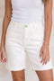 Rolled Cuff Stretch Bermuda Denim Shorts