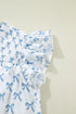 Romantic Bow Front Ruffled Short Sleeve Top