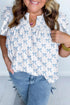 Romantic Bow Front Ruffled Short Sleeve Top