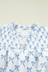 Romantic Bow Front Ruffled Short Sleeve Top