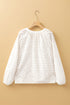 Romantic Eyelet Embroidered V Neck Puff Sleeve Cotton Blouse
