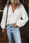 Romantic Eyelet Embroidered V Neck Puff Sleeve Cotton Blouse