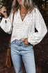 Romantic Eyelet Embroidered V Neck Puff Sleeve Cotton Blouse