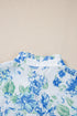 Romantic Floral Print Ruffle Sleeve High Neck Button Front Blouse