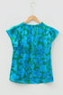 Romantic Floral Print Ruffle Sleeve V Neck Blouse