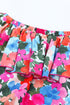 Romantic Floral Print Ruffle Trim Off Shoulder Blouse