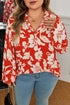 Romantic Floral Print Southern Belle Loose Button Up Shirt