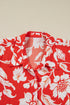 Romantic Floral Print Southern Belle Loose Button Up Shirt