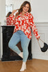 Romantic Floral Print Southern Belle Loose Button Up Shirt