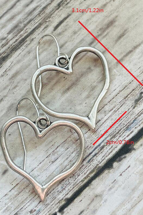 Romantic Heart Motif Alloy Hook Drop Earrings