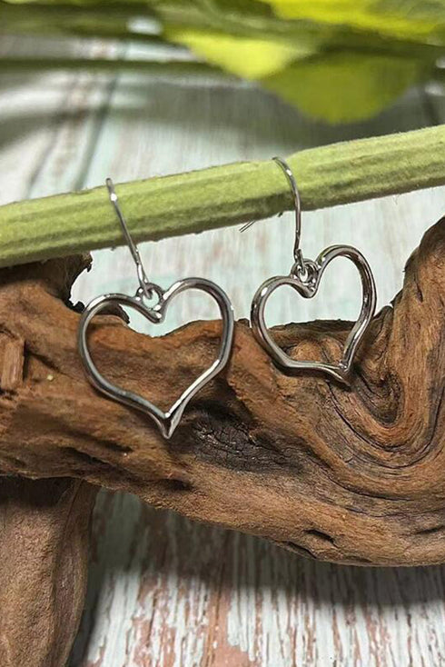 Romantic Heart Motif Alloy Hook Drop Earrings