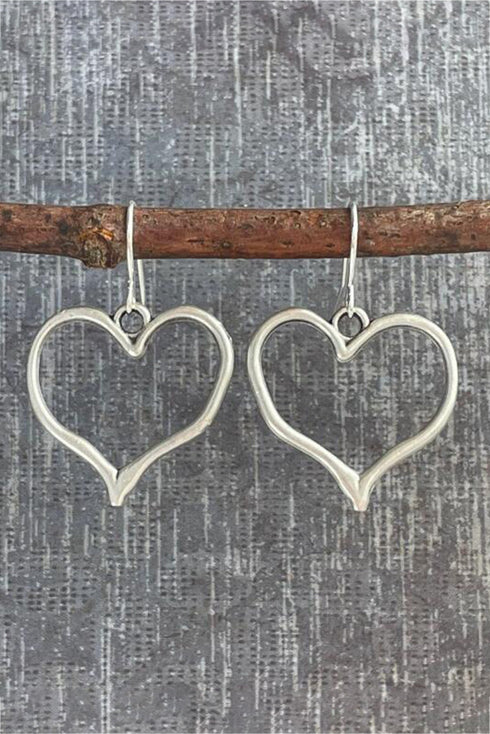 Romantic Heart Motif Alloy Hook Drop Earrings