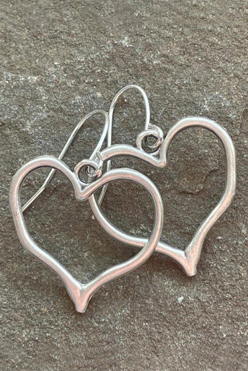 Romantic Heart Motif Alloy Hook Drop Earrings