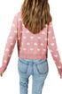 Romantic Heart Pattern Button Front Long Sleeve Cardigan