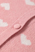 Romantic Heart Pattern Button Front Long Sleeve Cardigan