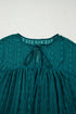 Romantic Sheer Lace Balloon Sleeve V Neck Babydoll Blouse