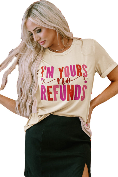 Romantic Slogan Print Crew Neck Graphic Tee