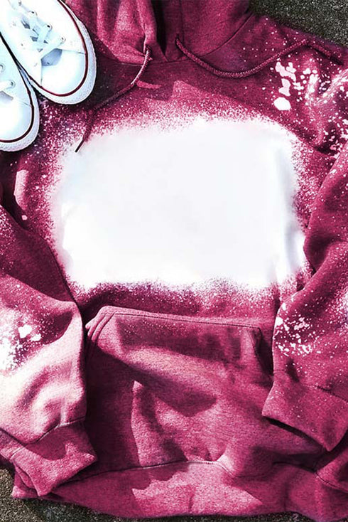 Rose Leopard Bleached Hoodie With Pocket