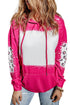 Rose Leopard Bleached Hoodie With Pocket
