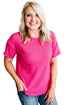 Rose Plus Size Ribbed Knit T-Shirt