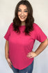 Rose Plus Size Ribbed Knit T-Shirt