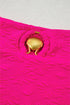 Rose Red Gold Shell Decor Wire-free Knotted 2pcs Bikini Swimsuit