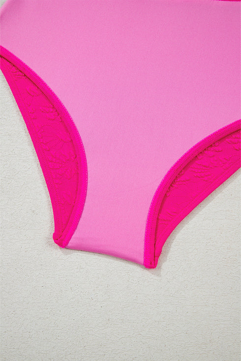 Rose Red Gold Shell Decor Wire-free Knotted 2pcs Bikini Swimsuit