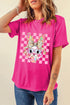 Rose Red Plaid Bubble Gum Rabbit Graphic Eater T Shirt